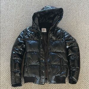 Appaman Shiny Black Puffer Jacket with Hood